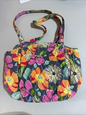 Vera Bradley Floral Quilted Tote in Gray Multicolor